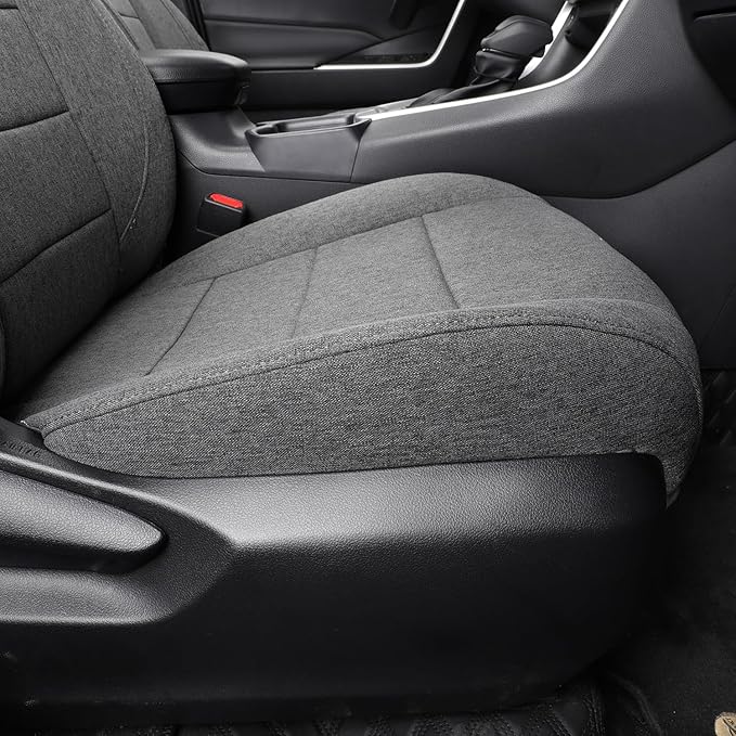 coverdream Rav4 Hybrid Seat Covers Custom Fit for 2019-2024 2025 Toyota Rav4 Hybrid (Not for XSE/SE/Plug-in Hybrid),Full Coverage,Airbag Compatible,Polyester Car Seat Protector(Full Set,Gray)