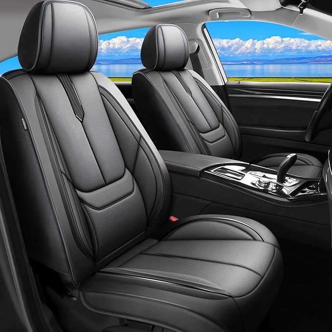Fit Corolla Car Seat Covers for Toyota Corolla 2000-2024 2025 2026 -Upgraded Premium Waterproof & Breathable Leather,Airbag Compatible,All-Weather Seat Cushion Protector,Full Set,Black