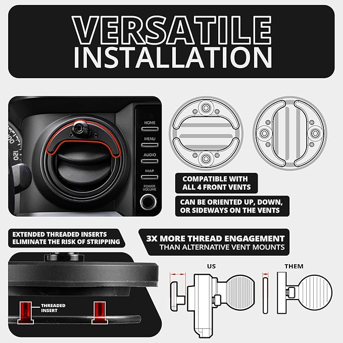 Tackform Link Vent Phone Mount Compatible with 2016-2023 Toyota Tacoma and 2014-2021 Toyota Tundra | Aluminum | Zero Slip | Compatible with MagSafe | Universal Magnetic Holder | 2" Arm | Pink Knob