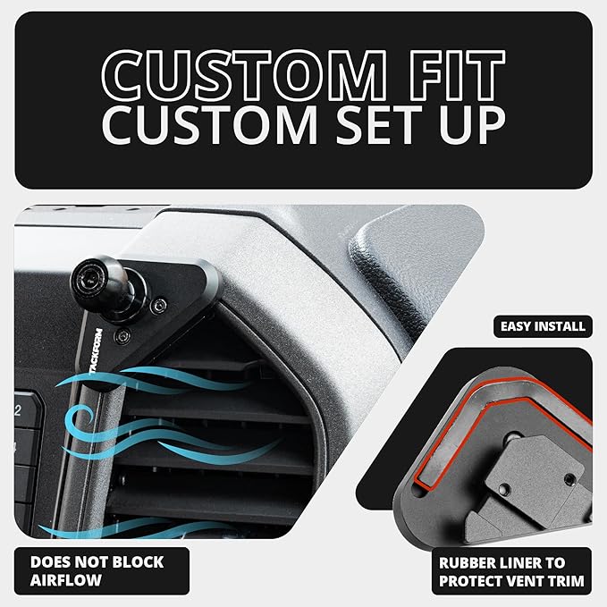 Tackform Link Vent Phone Mount Compatible with 2015-2020 Ford F-150, 2017-2021 Super Duty, 2018-2021 Expedition | Aluminum | Universal Magnetic Holder | 2" Arm | Blue Knob | (NOT MAGSAFE Compatible)
