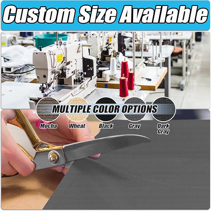 Amagenix 90% Shade Fabric 16'X 19' Gray Sun Shade Cloth with Grommets for Pergola Replacement Shade Cover Canopy, Heavy Duty, Cable Zip Ties Included (We Customized)