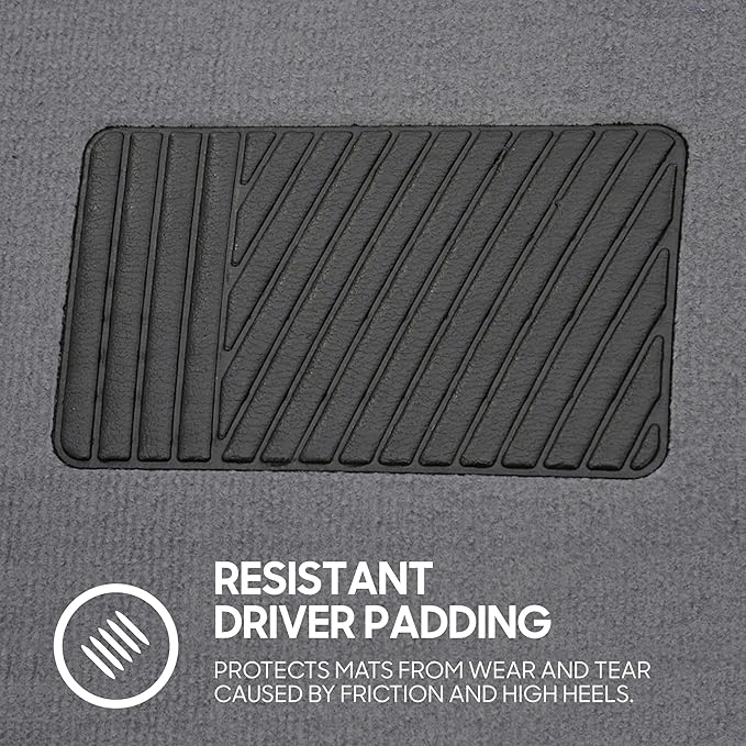 BDK Classic Carpet Floor Mats for Car & Auto - Universal Fit -Front & Rear with Heelpad (Medium Gray) - MT-100-CPTSERIES