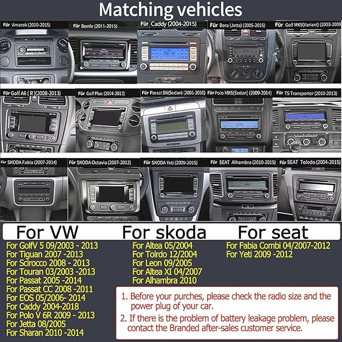 SCUMAXCON Car Stereo Carplay Android Auto MIB2 RCD360 Pro Bluetooth RVC USB 6.5" Touchscreen for VW Jetta Golf Tiguan Passat Caddy EOS Passat Touran CC