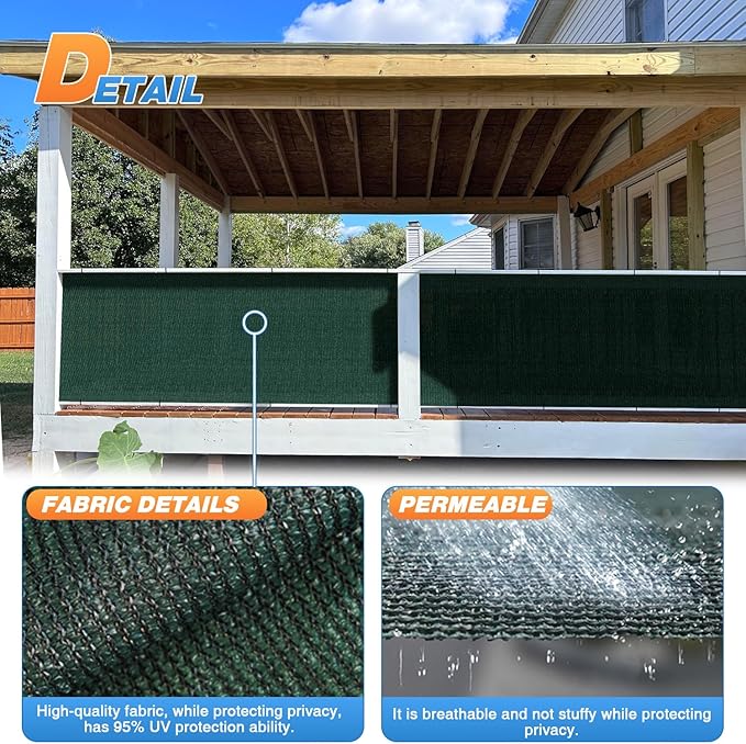 TANG Sun Shade Fabric Roll 8'x53' Shade Cloth for Garden Dark Green HDPE Mesh Shading Pergola Cover Replacement Canopy, 95% Blockage Sunshades for Outdoor Patio Backyard Plant