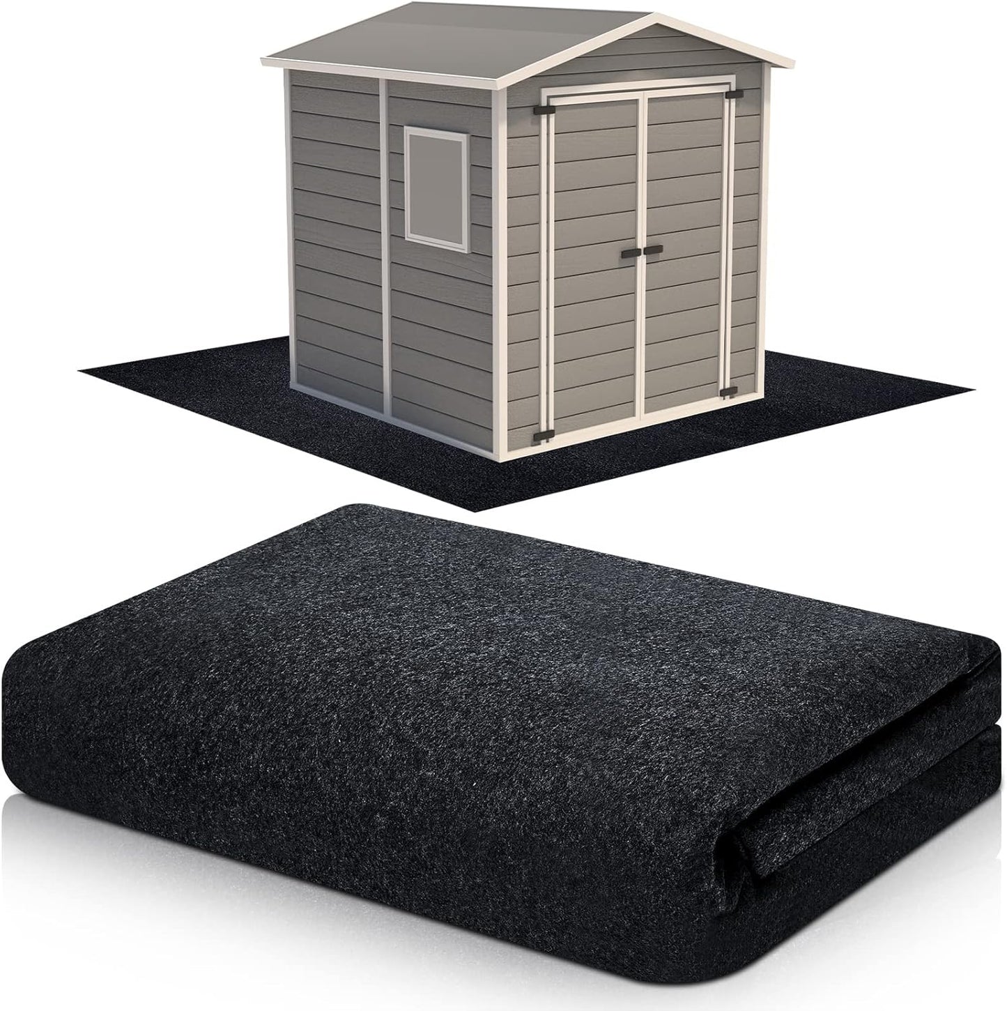 Haull Outdoor Storage Shed Floor Moat Waterproof Outdoor Carport Mat Thickened Soft Patio Furniture Pad Washable with Non Slip Backing, Storage Shed Not Included(5 x 3 ft)