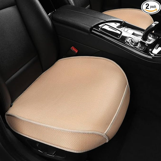 2pcs All-Season Car Seat Wraps Khaki - Breathable Car Seat Covers with Anti Slip Bottom - Durable Auto Seat Cushions Universal Fit for Vehicles Cars SUV Trucks Front Seats