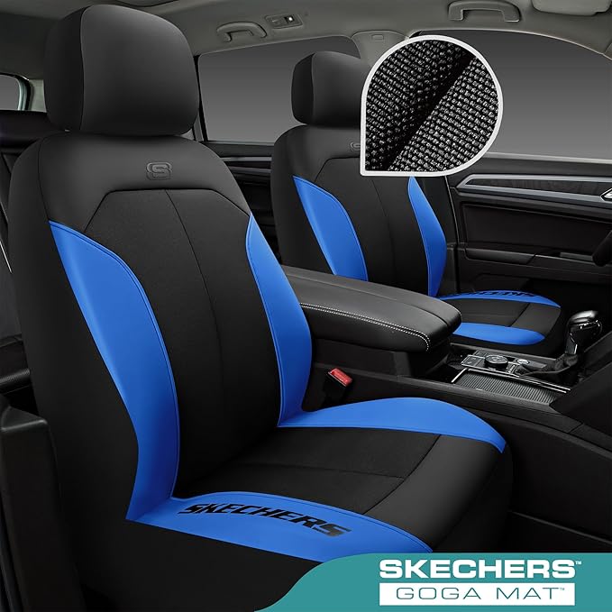Skechers Car Seat Covers,GOGA Mat Oxford Cloth Seat Covers,Waterproof Car Seat Covers Full Sets,Automotive Universal Fit Seat Cover for Most Cars, Suvs, Trucks,Blue