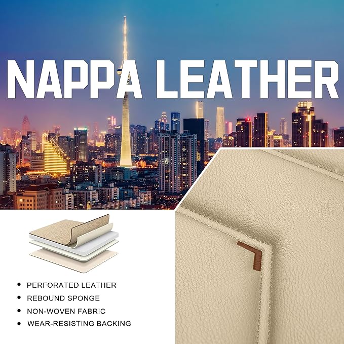 CTDS Car Seat Covers for Honda HR-V 2016-2026, Stylish Sport Seat Cover, Premium Nappa Leather Car Seat Cover. Automobile Seat Covers Sets.(Luxury 5 Seats/Beige)