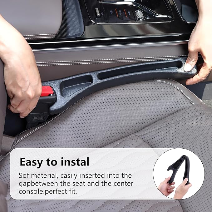 【Compatible with Toyota Camry】 Seat Gap Filler，No Drop Seat Guard Compatible with Toyota Camry,Drop Seat Guards for Cars(2Pcs),Emergency Keychain Car Escape Tool(2Pcs)