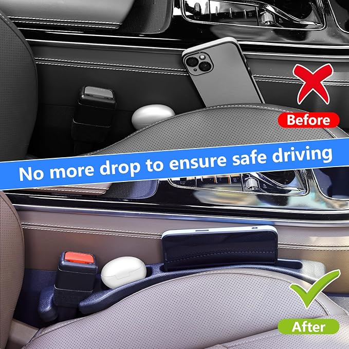 【Compatible with Honda Pilot】 Seat Gap Filler,No Drop Seat Guard Compatible with Honda Pilot,Drop Seat Guards for Cars(2Pcs),Emergency Keychain Car Escape Tool(2Pcs)