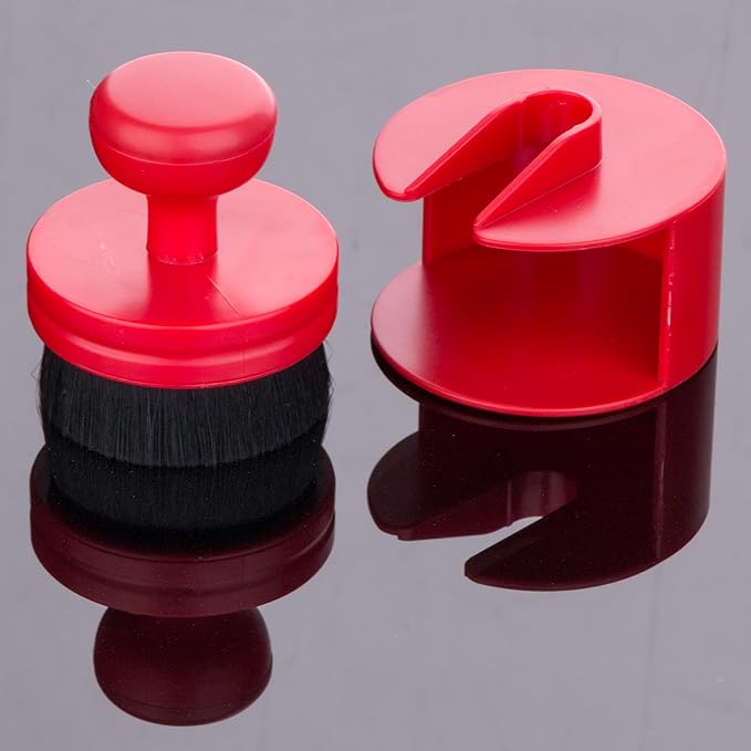 BABYSHEEP Car Tire Shine Applicator,Vegan Tire Shine Brush with Stand for Auto Detailing Cleaning Service,Black+Red (2pc)