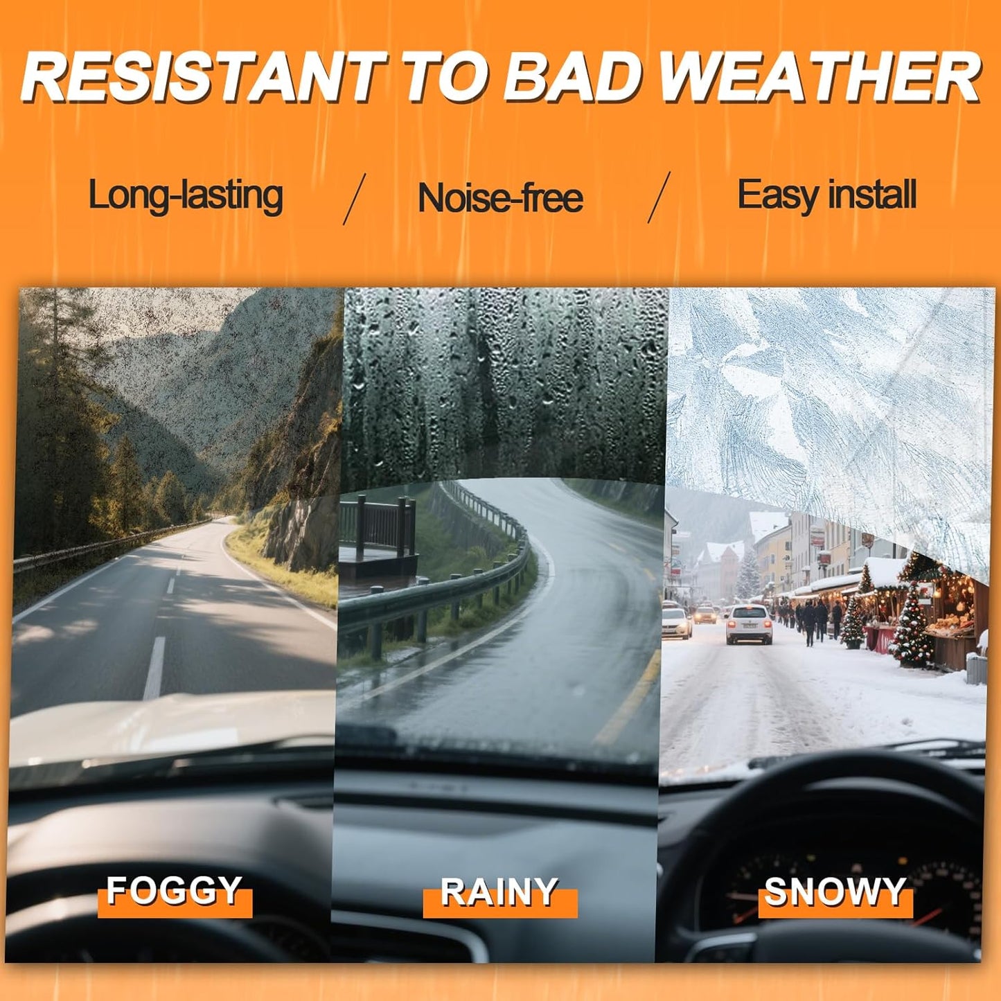 HULADAED® 28'' 28'' 12'' Windshield Wipers Replacement for Focus 2018 2017 2016 2015 2014 2013 2012,Silicone Front Rear Wiper blades for MY Car-All Weather & Quiet(3 PACK)