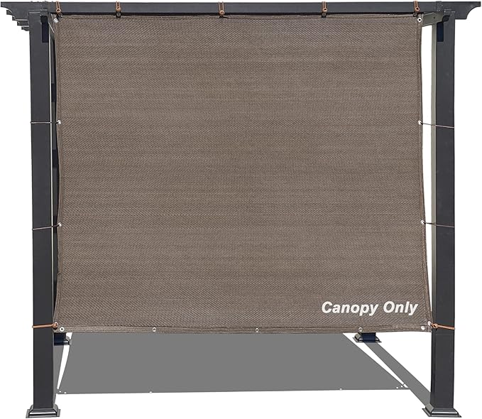 Alion Home Sun Shade Privacy Panel with Grommets and Hems on 4 Sides for Patio, Awning, Window, Pergola or Gazebo - Mocha Brown (8' X 26')
