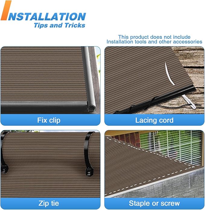 TANG Sun Shade Fabric Roll 8'x39' Shade Cloth for Garden Brown HDPE Mesh Shading Pergola Cover Replacement Canopy, 95% Blockage Sunshades for Outdoor Patio Backyard Plant