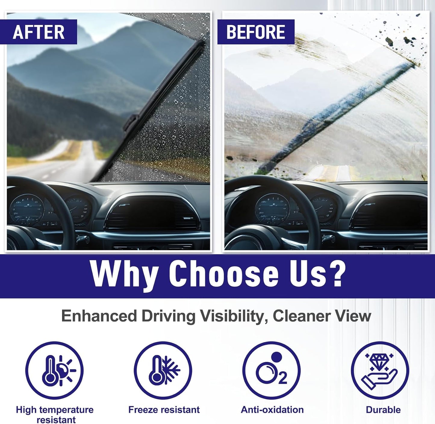 AJK Wiper Blades for Chevrolet Equinox 2018 2019 2020 2021 2022 2023 2024 (Not for Equinox EV), 3 Piece All Weather OEM Quality Automotive Replacement Windshield Wiper Blades for My Car