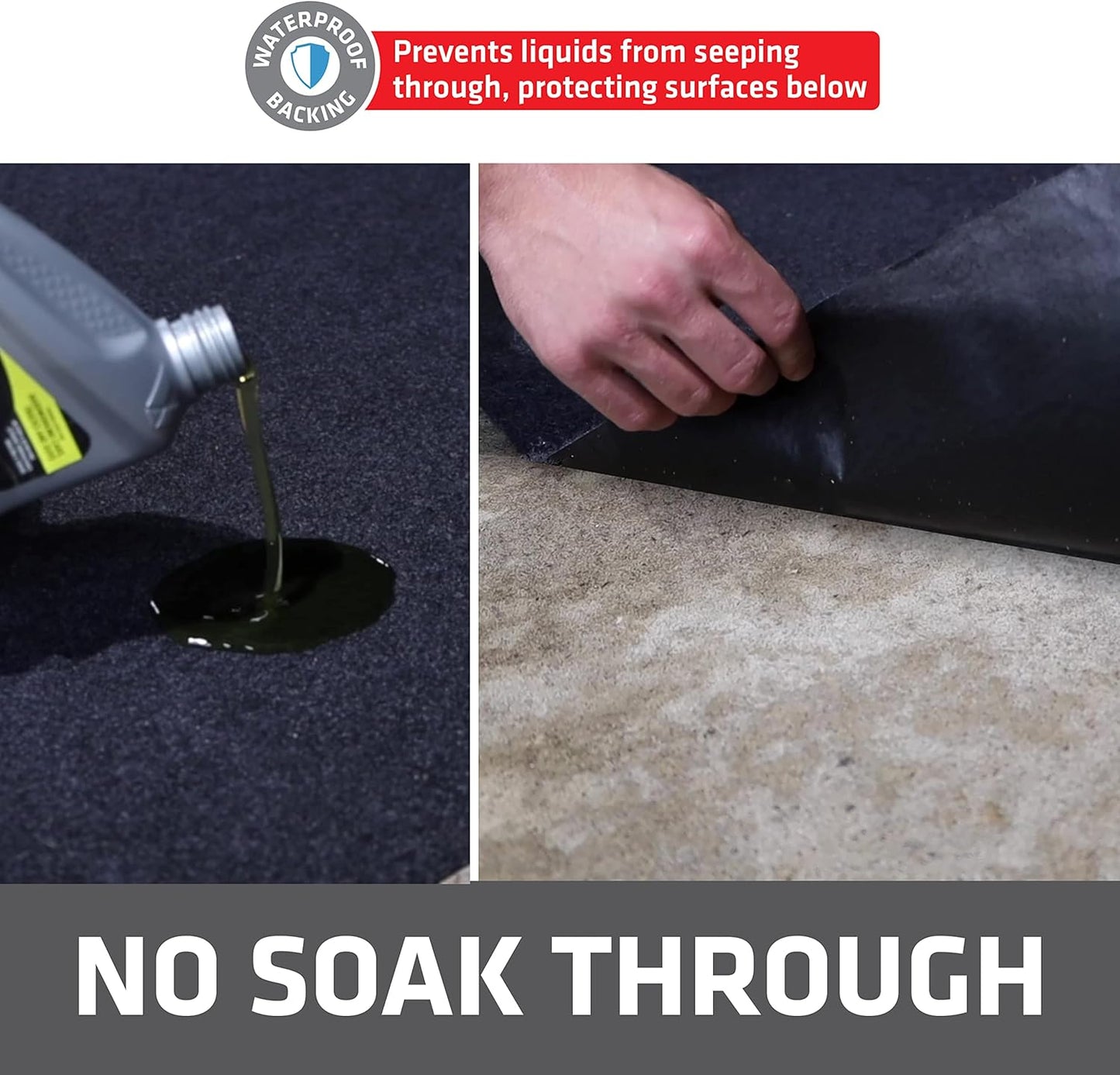 Drymate XL Oil Spill Mat (36" x 59") (2-Pack), Premium Absorbent Oil Pad, Reusable, Washable, Durable, Waterproof Backing Contains Liquids, Protects Garage Floor Surface (USA Made)
