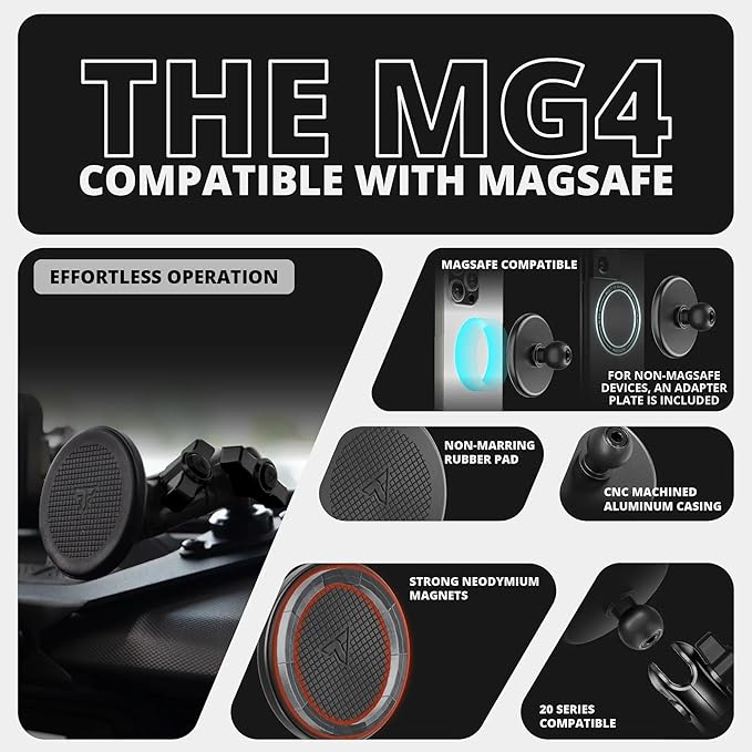 Tackform Link Vent Phone Mount Compatible with 2016-2023 Toyota Tacoma and 2014-2021 Toyota Tundra | Aluminum | Zero Slip | Compatible with MagSafe | Universal Magnetic Holder | 2" Arm | Black Knob