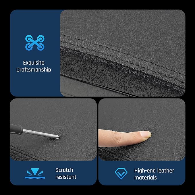 YJYWZH Armrest Box for Nissan Versa 2007-2011 Center Storage Box Hand Interior Centre Consoles with Cup Holder Arm Rest Double-Layer Accessories Black (Black with Black Thread)