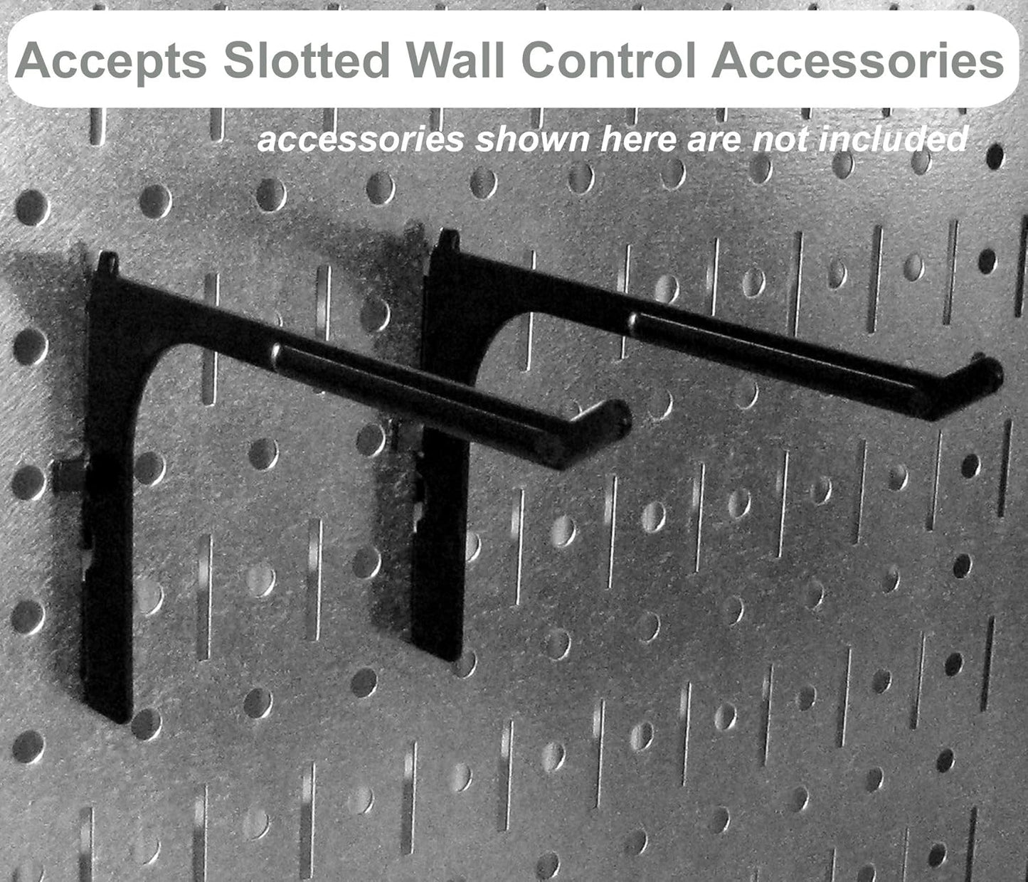 Wall Control Power Tool Storage Organizer Kit Cordless Drill Holder Charging Station Rack 16” x 32” Metal Pegboard Organization System (Beige Pegboard)