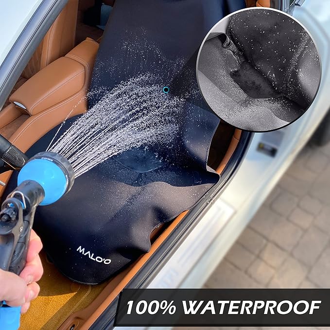 Malo’o SeatGuard Waterproof Car Seat Cover, Neoprene Universal Seat Protector for Trucks and Cars, Heavy Duty Seat Cover for Sports Gear, Dogs and Wet Clothing, Black, Small