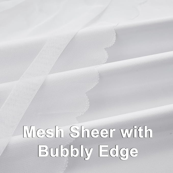 Bujasso White Full Blackout Curtain Panels with Sheer Overlay Mix and Match Double Layer Thermal Insulated Window Treatment Set for Living Room White Drapes with Tiebacks Grommet Top 54" Wx84 Lx2