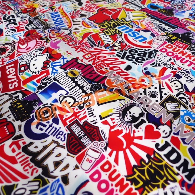 Free Tool Kit EZAUTOWRAP ES Bomber Hellaflush Anime Cartoon Car Vinyl Wrap Sticker Decal Air Release - 60"X600" (5FT X 50FT)