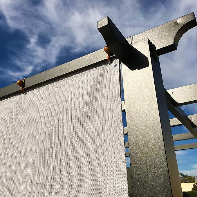 Alion Home Sun Shade Privacy Panel with Grommets and Hems on 4 Sides for Patio, Awning, Window, Pergola or Gazebo - Smoke Tan(10' x 12')