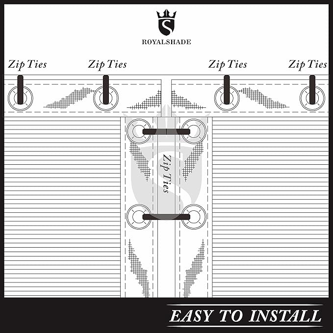Royal Shade Custom Size 6' x 61' Black Fence Privacy Screen Windscreen Cover Netting Mesh Fabric Cloth - Cable Zip Ties Included (We Make Custom Size)