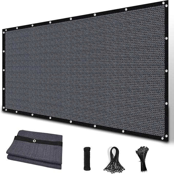Amagenix 90% Sun Shade Cloth with Grommets, 5' x 6' Pergola Replacement Shade Cover Canopy Privacy Screen for Outdoor Patio Garden, Blue Gray (We Customized)