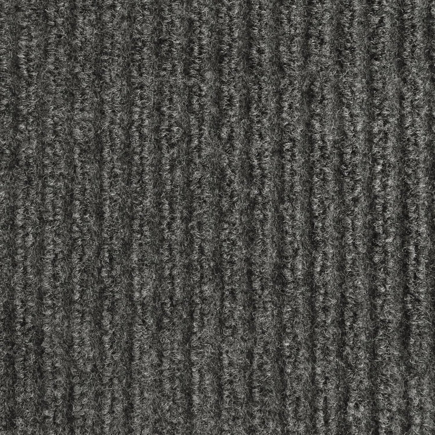 iCustomRug Spartan Weather Warrior Indoor/Outdoor Utility Ribbed Carpet Runner with Non-Slip Thermoplastic Rubber Backing, 3ft X 9ft in Charcoal