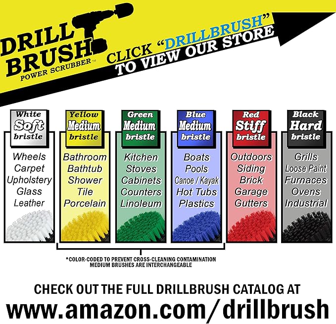 Aquatic Cleaning Supplies - Boat and Carpet Cleaner Brush - Boat Accessories for Cleaning - Scrubbing Drill Powered Brush - Boat Hull Cleaner - Pool Cleaning Set - Extended Reach Cleaning - Tank Brush