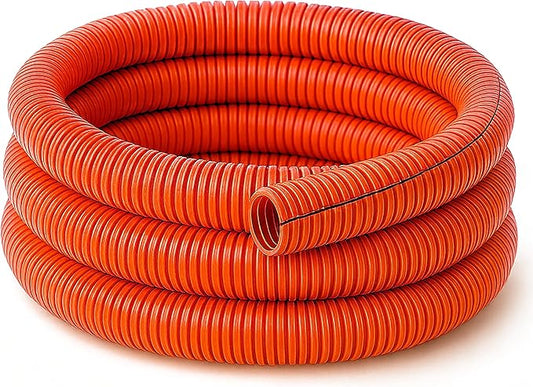 Electriduct Split Wire Loom Tubing Polyethylene Corrugated Flexible Conduit - 2" Nominal Size - 10 Feet - Orange