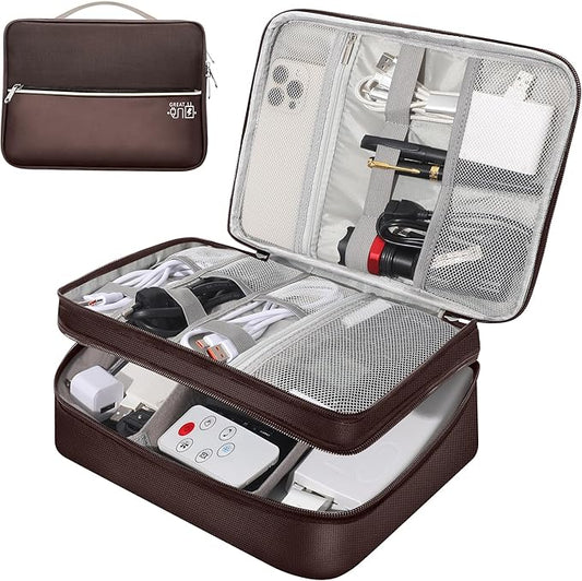 CILLA Electronic Organizer Travel Case, Travel Cord Organizer Case Portable Waterproof Cable Organizer Bag for Charger, Cord, USB, Power Bank, Earphone