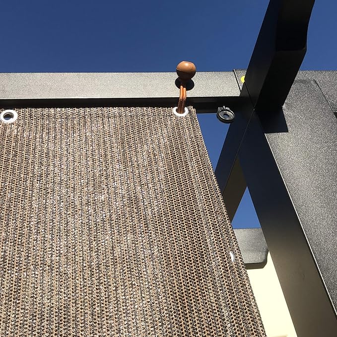 Alion Home Sun Shade Privacy Panel with Grommets and Hems on 4 Sides for Patio, Awning, Window, Pergola or Gazebo - Mocha Brown (8' X 26')