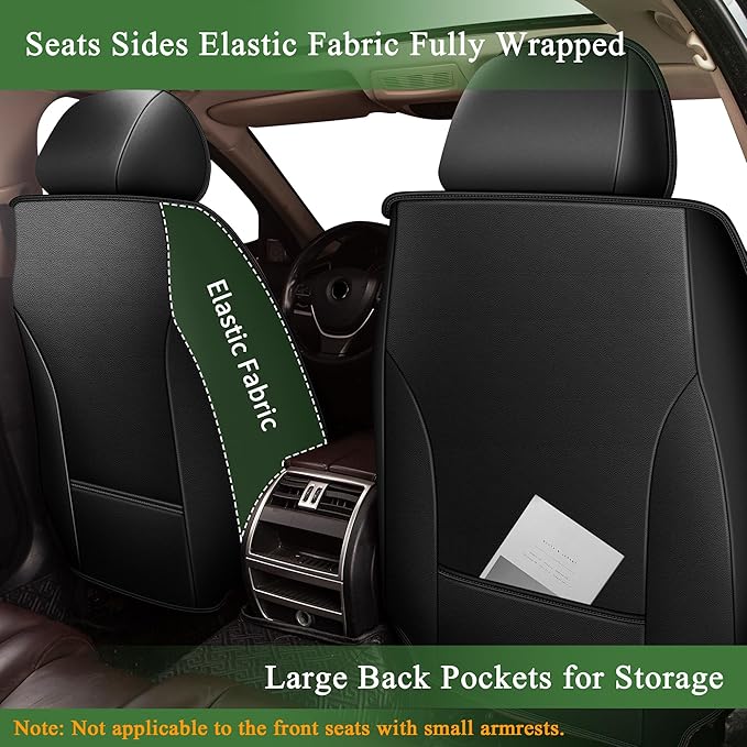 Bling Diamond Embroidered Seat Covers for Toyota Prius 2003-2015,Full Set 5 Seats,Sparkle Rhinestone Breathable Perforated Faux Leather Car Seat Covers for Women (Black)