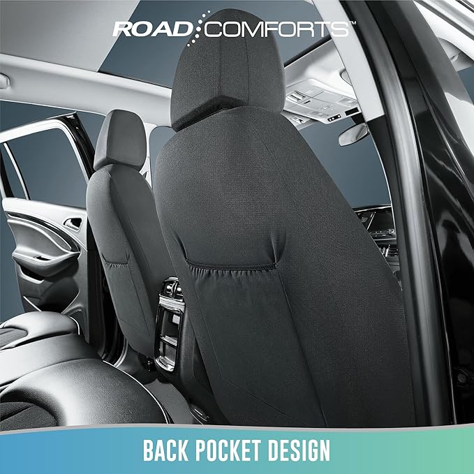 Road Comforts Car Seat Cover, Leather Car Seat Covers, Front Low Back Sport Seat Covers, Airbag Compatible, Universal Fits for Most Cars (Pink)