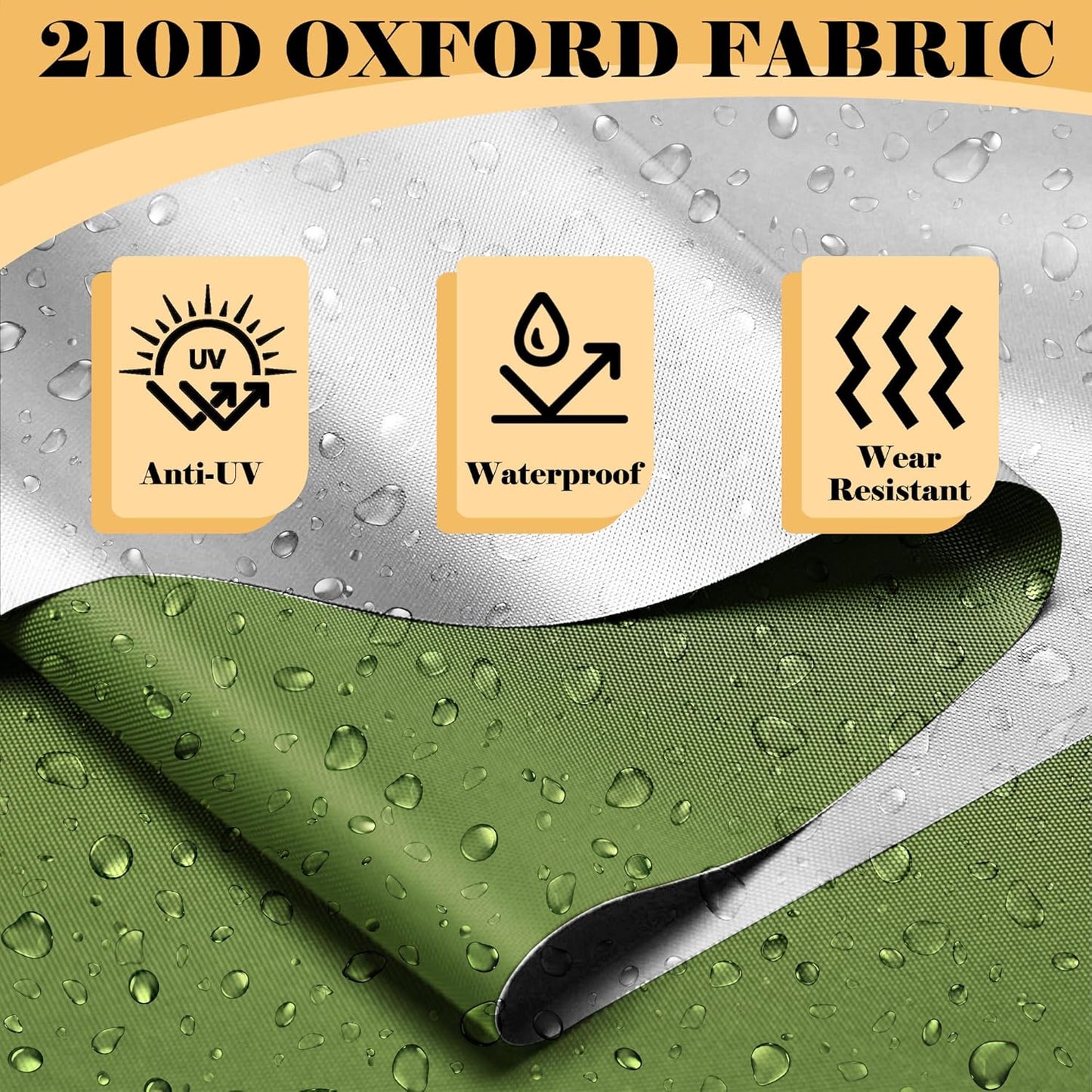 Bike Storage 7.3 x 5ft, Outside Storage Waterproof Oxford Fabric for 4 Bikes, Bike Shed, Garden Sheds & Outdoor Storage (Arch Green - XXL for 4-5 Bikes)