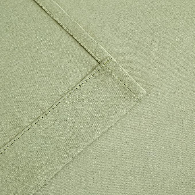 Bujasso Sage Green Blackout Curtains with Sheer Overlay Mix and Match Double Layer Thermal Insulated Window Panels 95 inch for Living Room Bedroom Green Drapes with Tiebacks Grommet Top 54" Wx95 Lx2