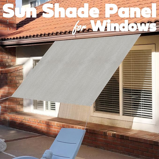 Alion Home Sun Shade Privacy Panel with Grommets and Hems on 4 Sides for Patio, Awning, Window, Pergola or Gazebo - Smoke Tan(8' x 5')