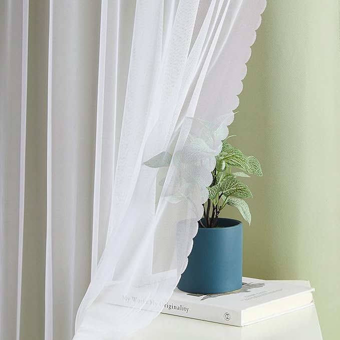 Bujasso Sage Green 90% Blackout Curtains with Sheer Overlay Mix and Match Double Layer Thermal Insulated Window Panels 84 inch Living Room Bedroom Green Drapes with Tiebacks Grommet Top 37" Wx84 Lx2