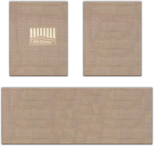 FH Group Car Floor Mats - DIY Ultra Waterproof Trimmable Non-Slip Vinyl Floor Mats, Solid Beige